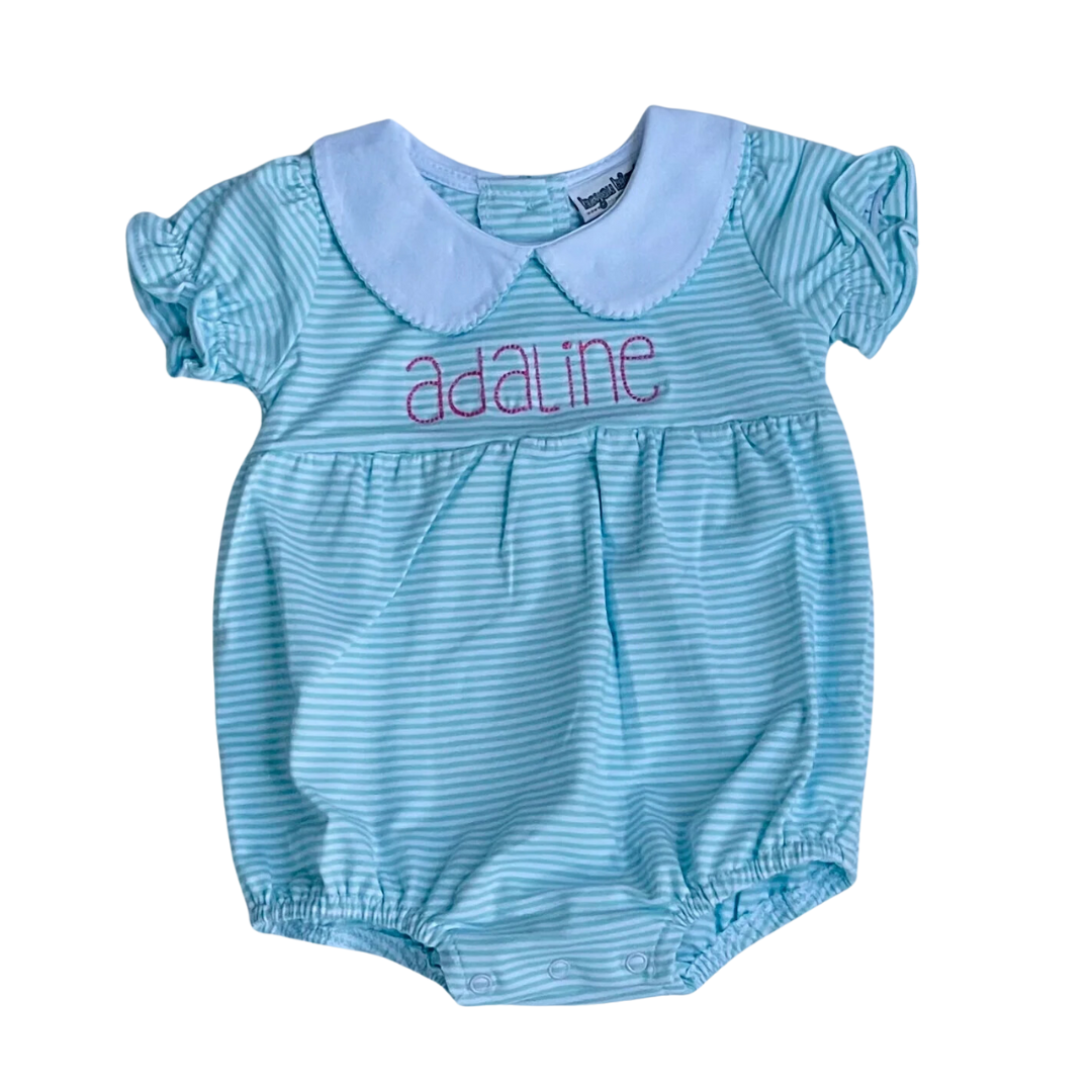 Knit Stripe Peter Pan Collar Bubble