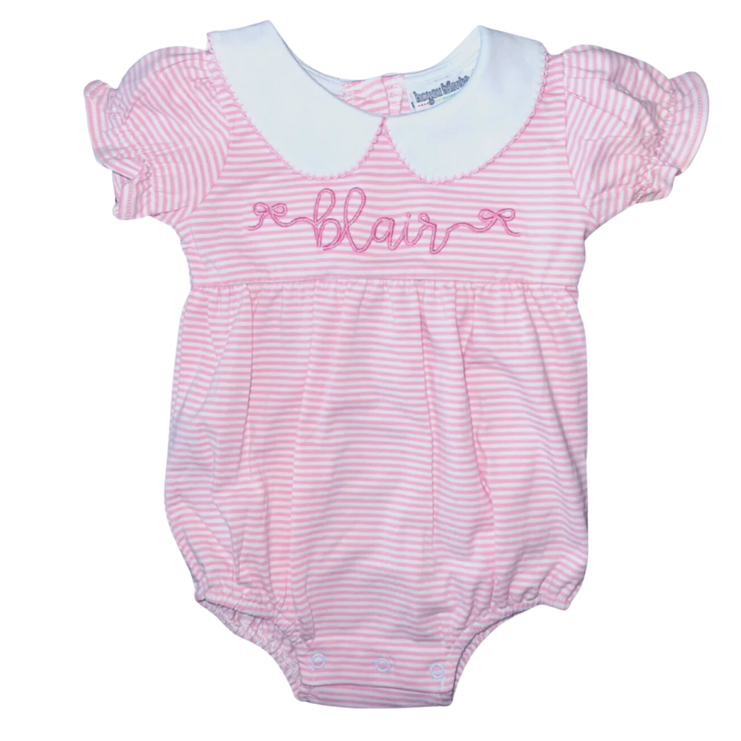 Knit Stripe Peter Pan Collar Bubble