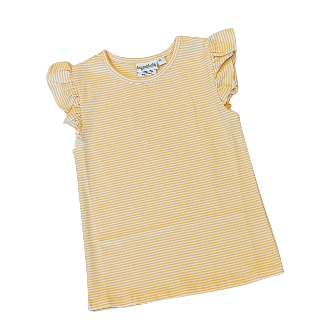 Knit Stripe Flutter Sleeve