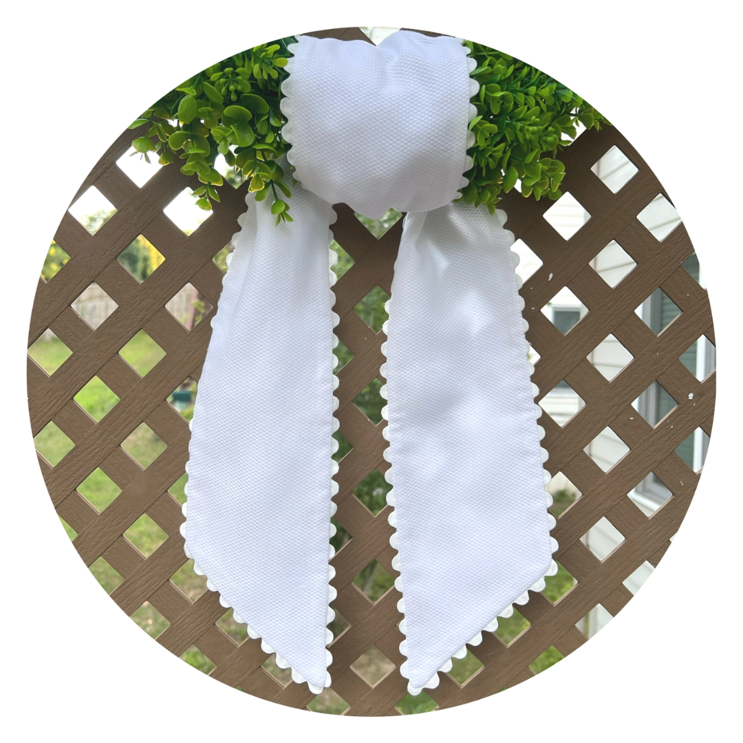 Wreath Sash: Cotton Pique w Ric Rac Trim