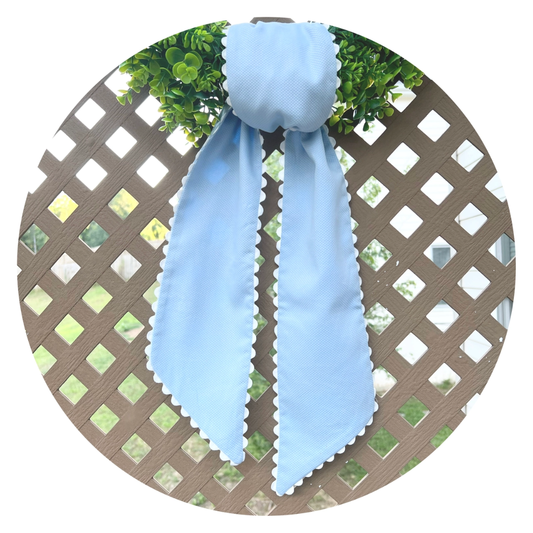 Wreath Sash: Cotton Pique w Ric Rac Trim