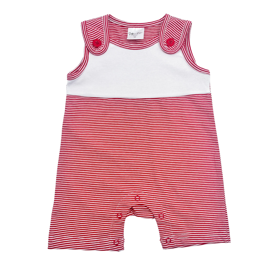 Red Striped Boy Romper