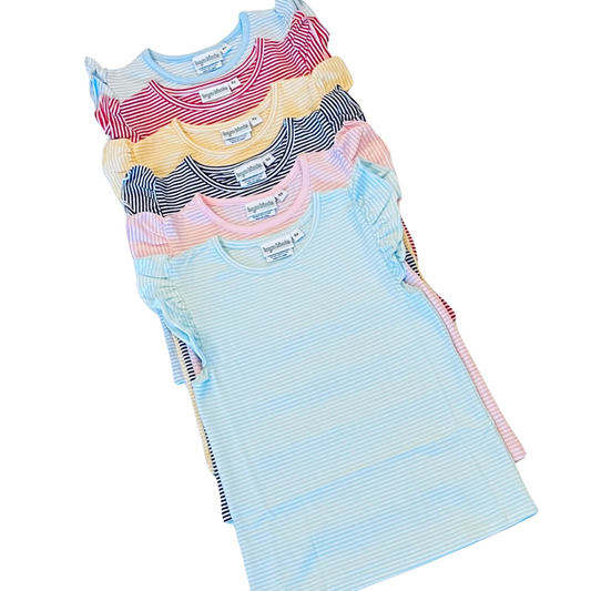 Pre-Order: Knit Stripe Flutter Sleeve