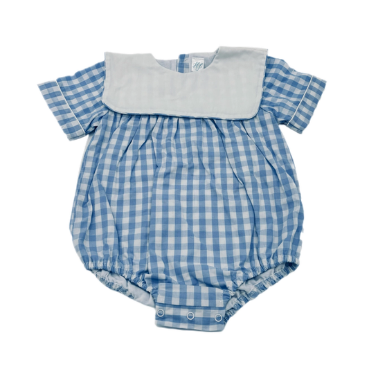 Gingham Bib Bubble-Blue