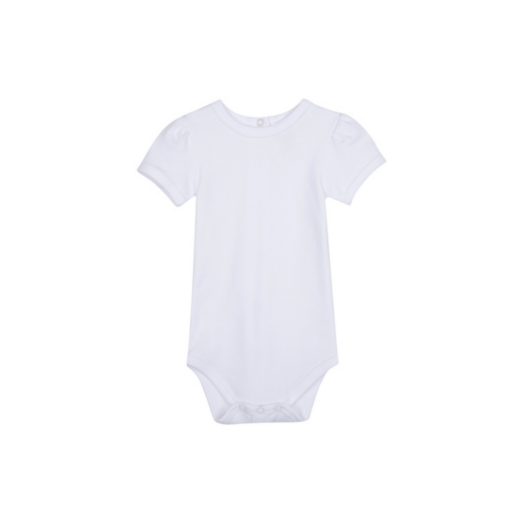 Girl's Short Sleeve Puff Sleeve Onesie