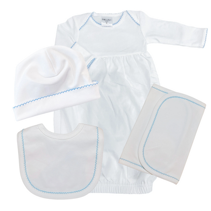 Picot Trimmed Take Home Bundle with Burp Cloth