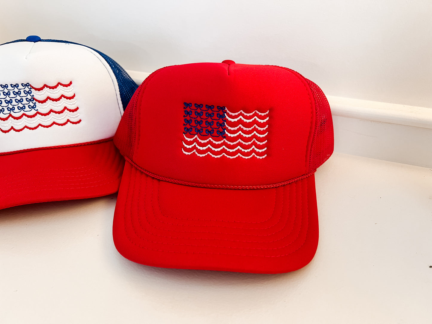 USA Scalloped Flag Trucker