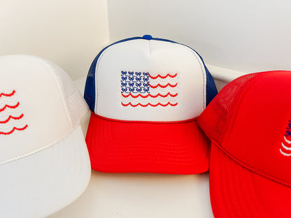 USA Scalloped Flag Trucker