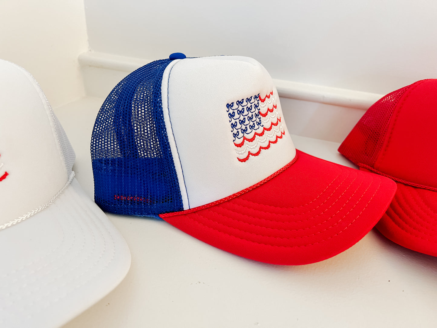 USA Scalloped Flag Trucker