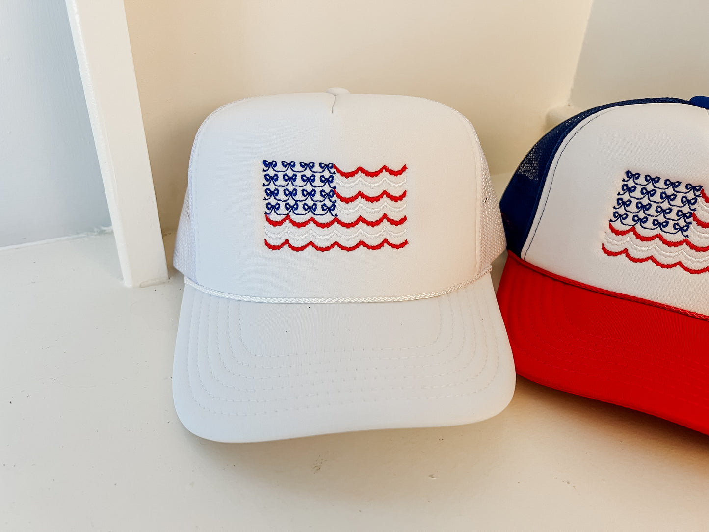 USA Scalloped Flag Trucker